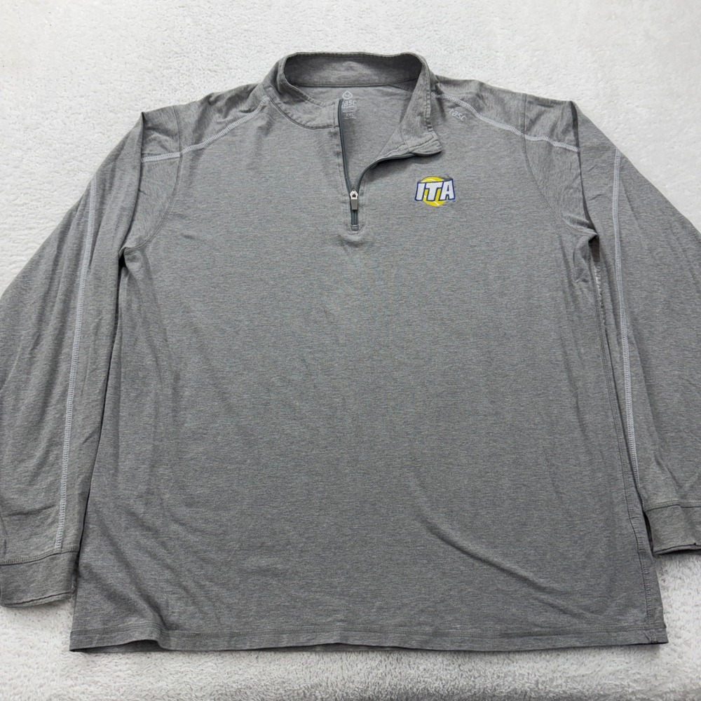 Tasc Performance Mens XXL Gray ITA Tennis MOSOtech‎ Bamboo Quarter Zip Pullover